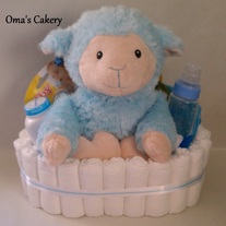 Blue Lamb Diaper Basket