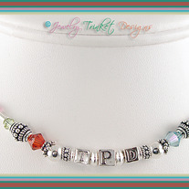 Sterling Silver SWAROVSKI Birthstone Monogram NECKLACE