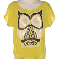 Sequined Owl Top