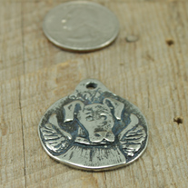 Perfect Angel Dog with Wings Pewter Charm