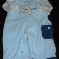 Blue Romper with Matching Shirt-Baby B'gosh Size 3 Months