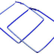 Oversize Square Hoop Earrings - Blue