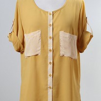 Mustard Button Hi-Low Top