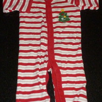 Red/White Stripe Christmas Tree Romper-Old Navy Size 3-6 Months