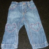 Denim Jeans With Hearts-Old Navy Size 6-12 Months