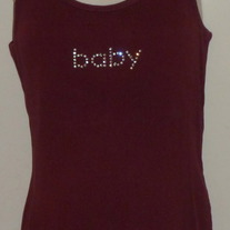 Maroon Ribbed Tank Top Says "Baby"-Motherhood Maternity Size Medium  SF0413