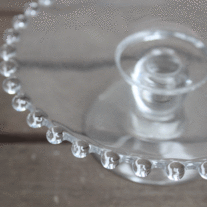 Small Imperial Glass Candlewick Beaded Boopie Pedestal Stand