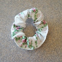Pink Floral Scrunchie