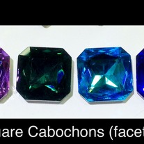 Square Crystal Cabochons (faceted) 23mm x 23mm