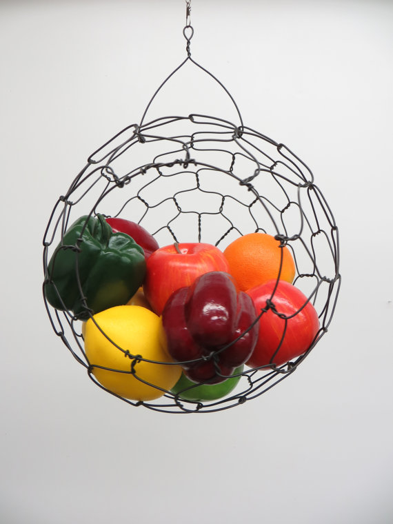 Large Hanging Wire Fruit Sphere Basket on Storenvy