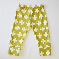 cotton plus three leggings in chartreuse