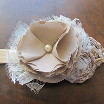 Taupe and Tan Paisley headband