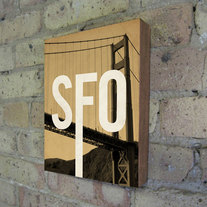  San Francisco SFO - Wood Block Art Print