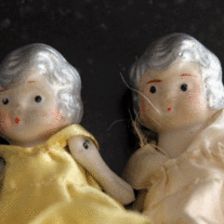 Set of 3 Bisque Frozen Charlotte, Flapper, Jointed Dolls