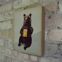  Bears Love Beer - Wood Block Art Print