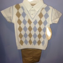 Boutique Collection 2pc Mock Vest Set- Multi Color- Diamonds