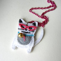 Cat Felt Necklace