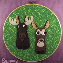 Felt Wall Art Hoop – Moose and Deer