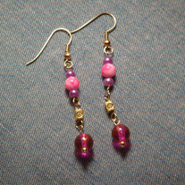 Pink & Purple Dangle Earrings