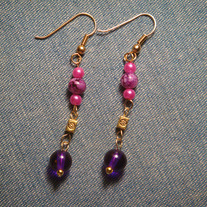 Purple & Pink Dangle Earrings