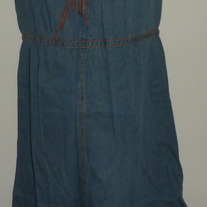 Denim Dress with Brown Straps-NEW-Motherhood Maternity Size Small GS513
