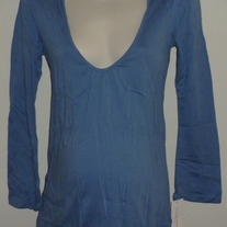 Blue Hooded Long Sleeve Top-NEW-Liz Lange Maternity Size Small  GS513