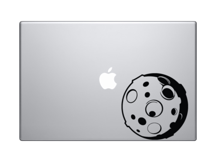 Car Tablet Vinyl Decal Science Cool Detailed Moon with Craters Cartoon