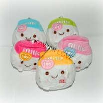 Milk Carton Blush Plushy with Ball Chain