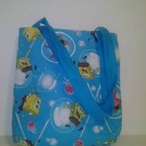 Blue Spongebob and Friends Cotton Tote Bag 
