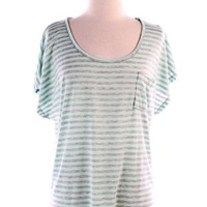 Mint and Gray Striped Top
