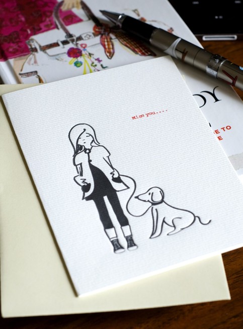 Hand letterpressed Card - Miss you....