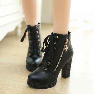 bota preta gothic lolita