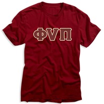 Ol' Skool Phi Nu Pi Letter Tee (Krimson & Maroon))
