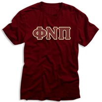 Phi Nu Pi 3 Letter Tee (Maroon & Krimson) 