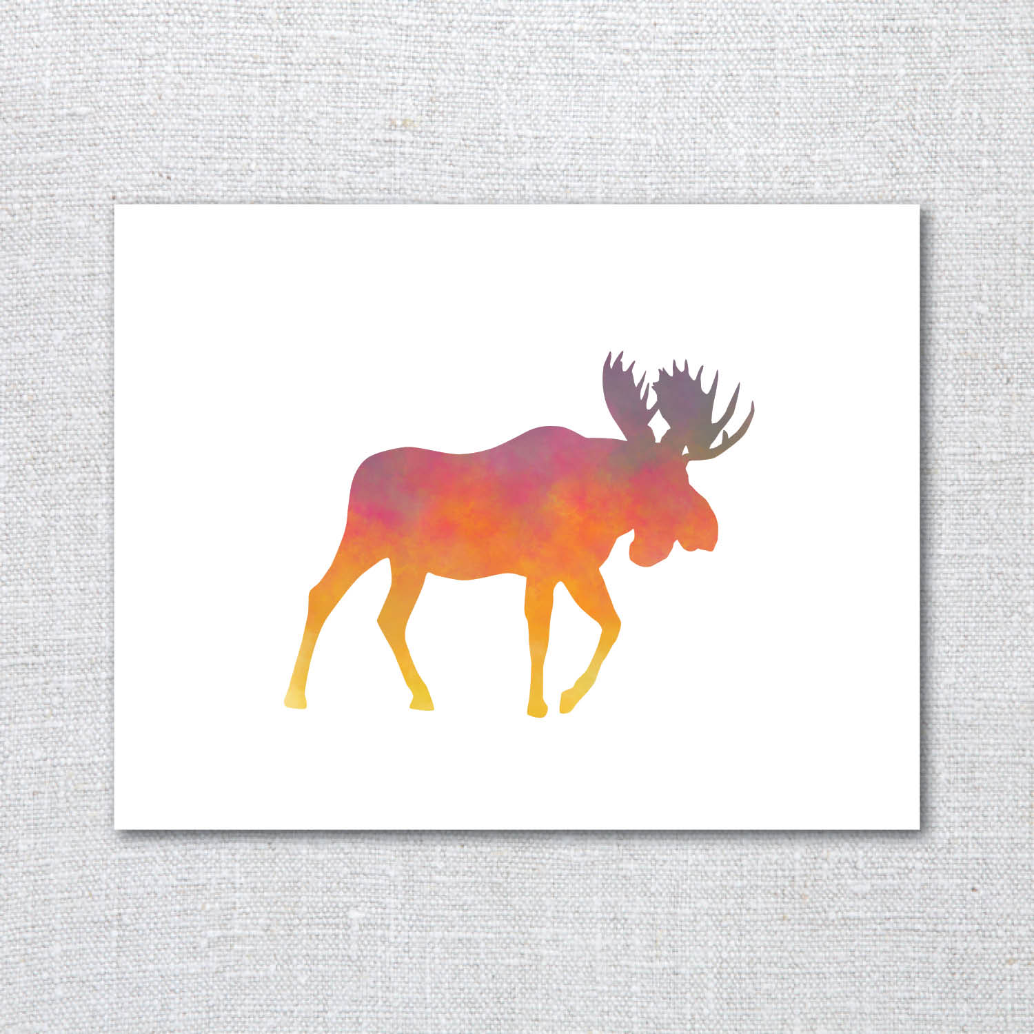 Moose Watercolor Greeting Card on Storenvy