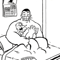 Popeye and Bluto Snuggling Print