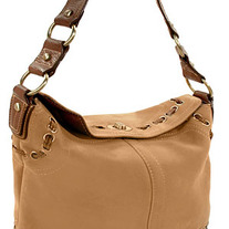 Suede Twist Lock Handbag