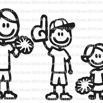 Sports Fan Family Decal Up to 5 Characters