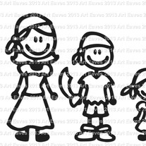 Pirate Family Vinyl Decal Up to 5 Characters