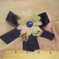 Dark blue, Daisy and gem bow