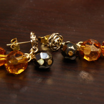 Yellow Roses and Hematite Dangle Earrings