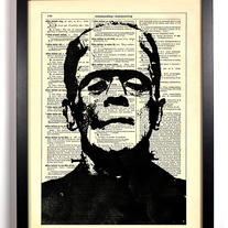 Image of Frankenstein, Vintage Dictionary, 8 x 10