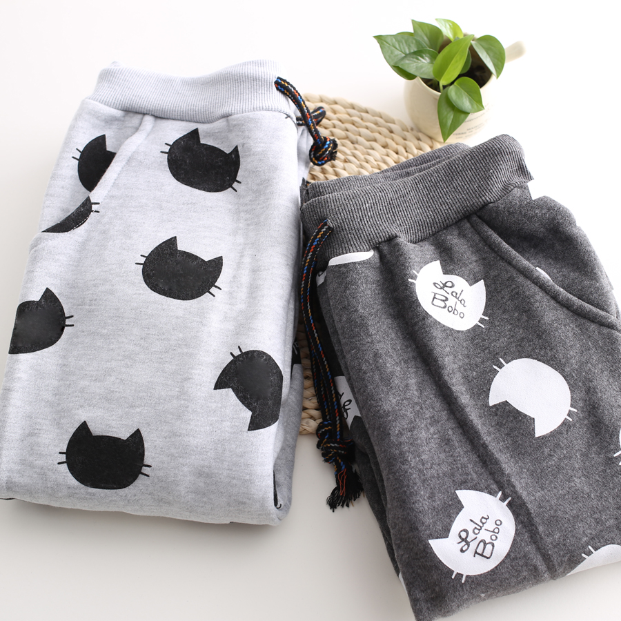 Free Shipping Cute Cat Print Fleece Jogger Pants on Storenvy