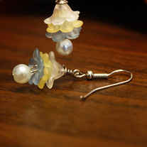 Blue, Yellow, and White Layercake Earrings