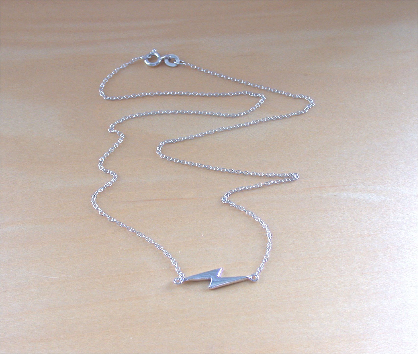 925 Lightning Bolt Necklace/Silver Lightning Bolt Necklace/Lightning
