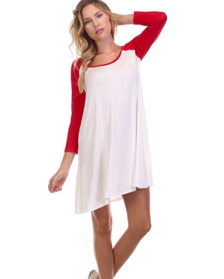 3/4 baseball dress red on Storenvy