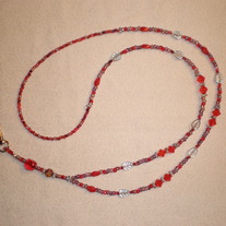 Beaded Lanyard Red/Pale Purple (Spec. Order)