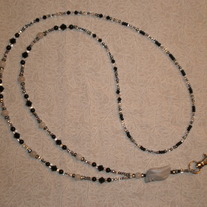 Beaded Lanyard White/Black (Spec. Order)