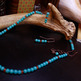 Turquoise and Orange Quartz Simple Necklace - Thumbnail 4