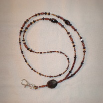 Beaded Lanyard Brown/Amber/Gold (Spec. Order)